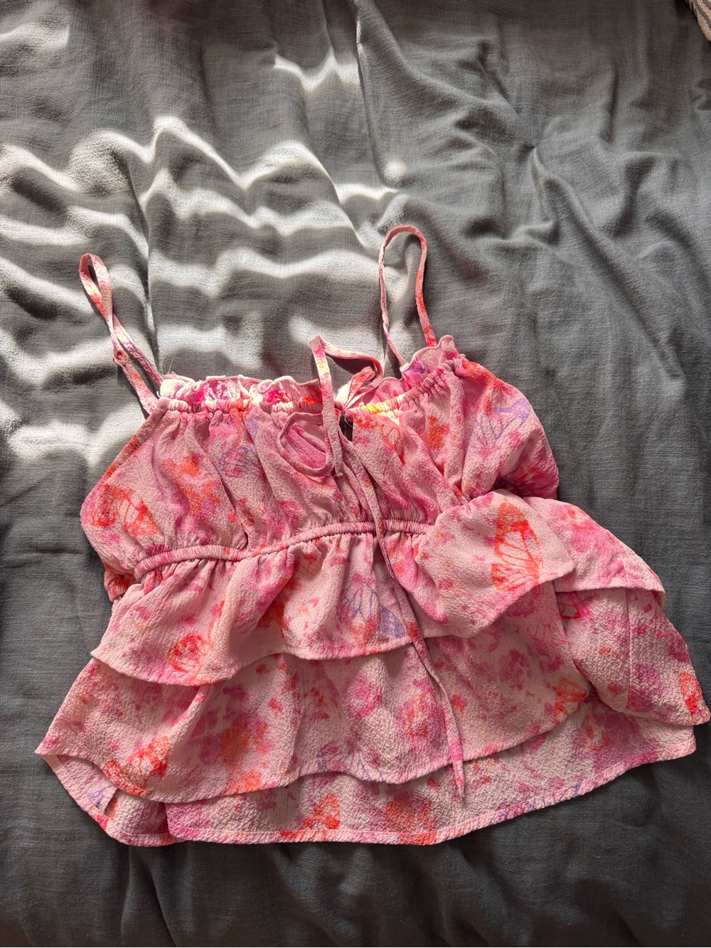 Target Pink Floral Tiered Tank Top